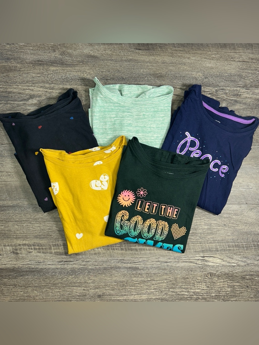 (0017) Girls: 10/12 Old Navy/Faded Glory 5pc Longsleeve Shirts- N9